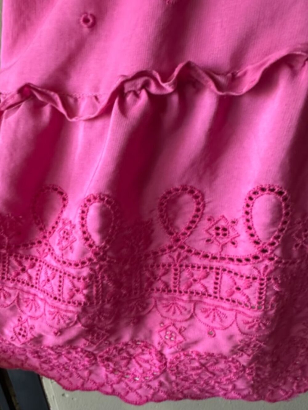 By the River Multi Tiered Pink Eyelet and Embroidered Dress - Picture 5 of 14